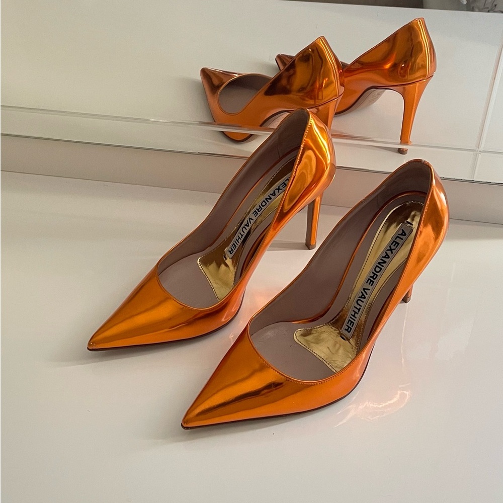 ALEXANDER VAUTHIER Metallic Orange Stiletto Heels